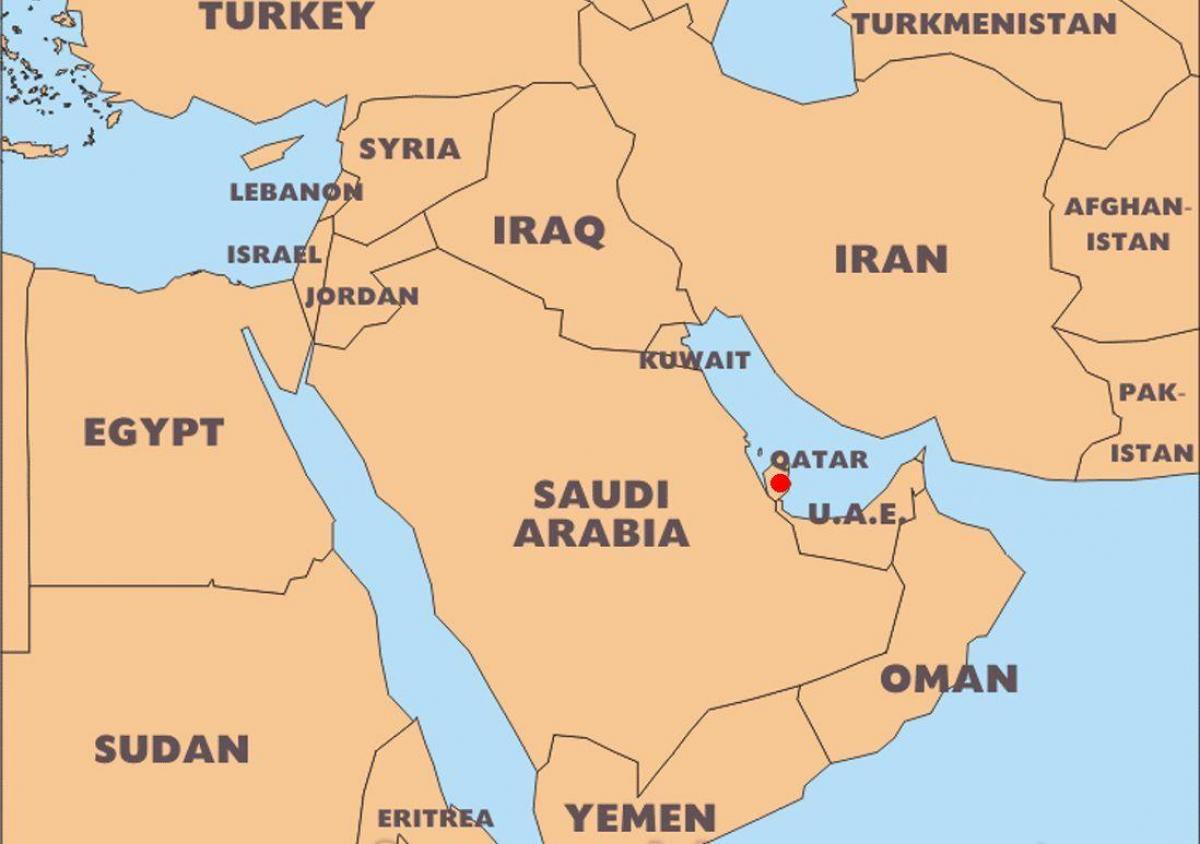 расположение на карте мира в Катаре 
