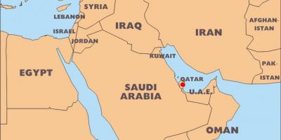 Расположение на карте мира в Катаре 